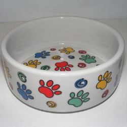 Dog Bowl Paw Print