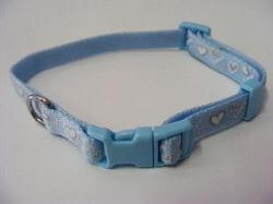 Puppy Collar Love Hearts Blue