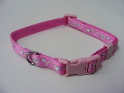 Puppy Collar Love Hearts Pink